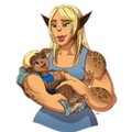 Myra and Baby Ace by Monawolt